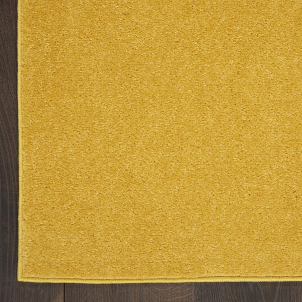 Yellow 9 ft. x 12 ft. Woven Polypropylene Indoor/Outdoor Area Rug