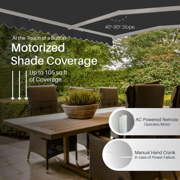 ALEKO 12 ft. Caribbean UV Polyester Motorized Retractable Patio