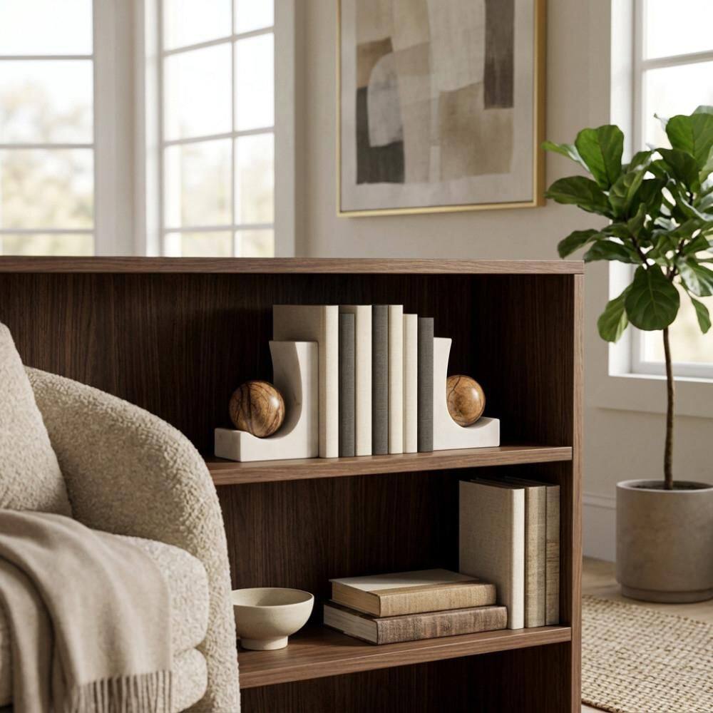 Ivory/Brown 4 in. x 6 in. and 4 in. x 6 in. Modern Natural Stone Bookends (Set of 2) price history on PriceWatchPro