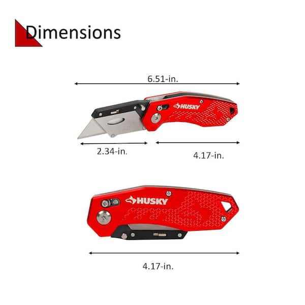 Husky Aluminum Squeeze Safety Utility Knife 00044 - The Home Depot