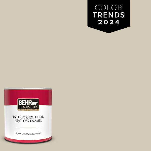 BEHR PREMIUM PLUS 1 qt. Designer Collection #DC-010 Even Better Beige Hi-Gloss Enamel Interior/Exterior Paint