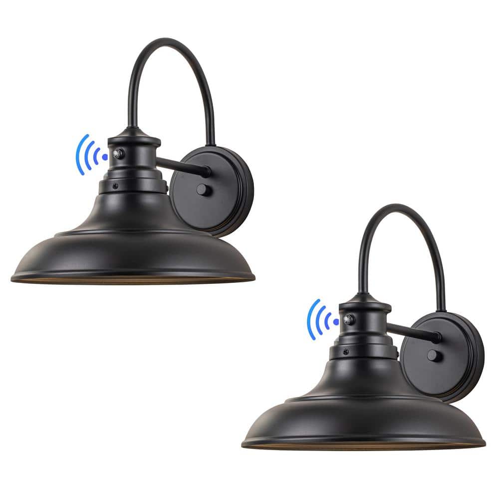 1-Light Matte Black Dusk to Dawn LED Outdoor Barn Light (2-Pack) price history on PriceWatchPro