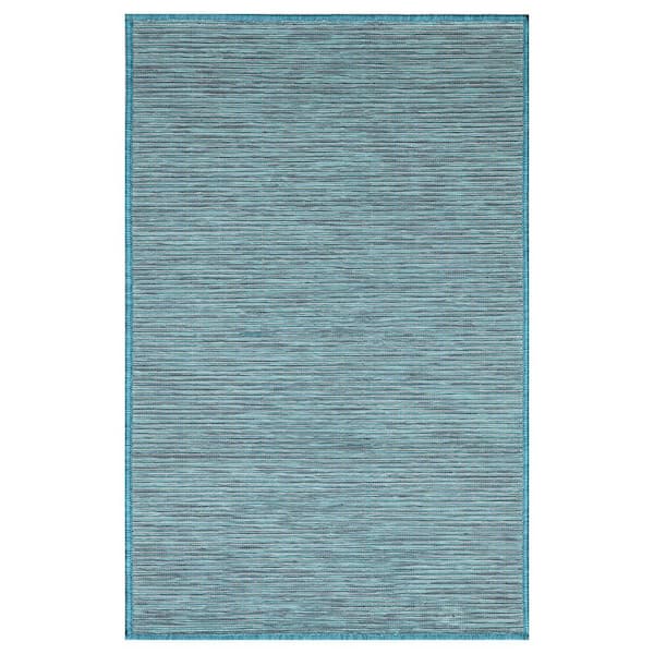 Ottomanson Sundance Collection Tonal Design 2x3 Reversible Non Shedding Indoor/Outdoor Entryway Mat, 2 ft. x 3 ft., Turquoise