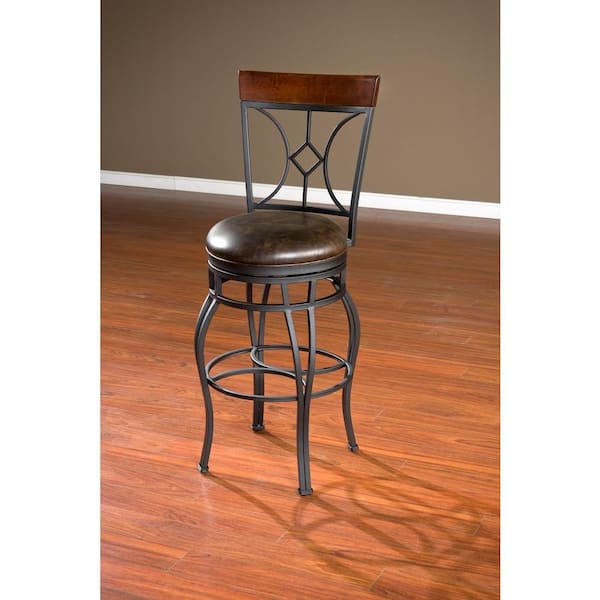 American Heritage Starletta 30 in. Graphite Cushioned Bar Stool