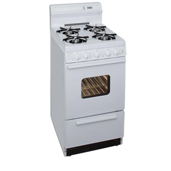 Premier 20 in. 2.4 cu. ft. Oven Freestanding Gas Range with 4 Sealed  Burners - White