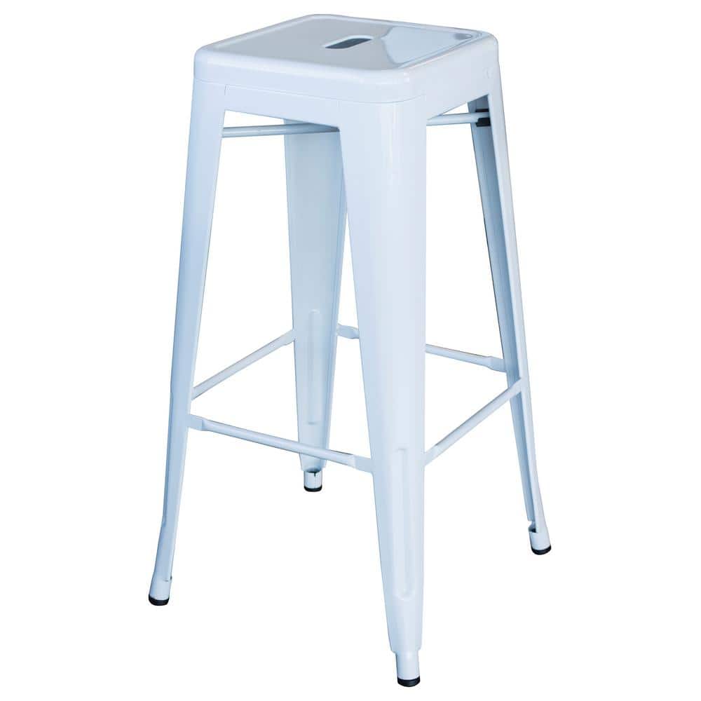 Loft Series Modern Metal 30" White Bar Stool - Set of 4