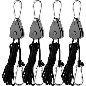 176lbs Weight Capacity Black iPower GLROPESTWI 1-Pack 4.9-Feet Long Steel Wire Heavy Duty Adjustable Grow Light Rope Clip Hanger
