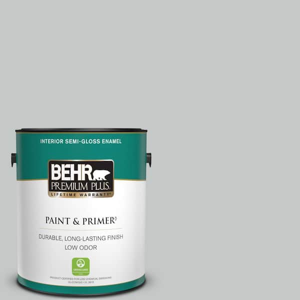 BEHR PREMIUM PLUS 1 gal. #N450-2 Zero Gravity Semi-Gloss Enamel Low Odor Interior Paint & Primer