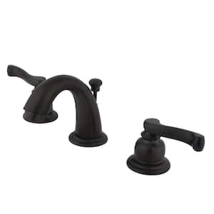 Royale 8 in. Widespread 2-Handle Bathroom Faucets with Plastic Pop-Up in Oil Rubbed Bronze