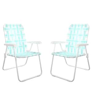 Poolside Gossip, Priscilla Steel Folding Chairs Aqua Haze (2-Pack)