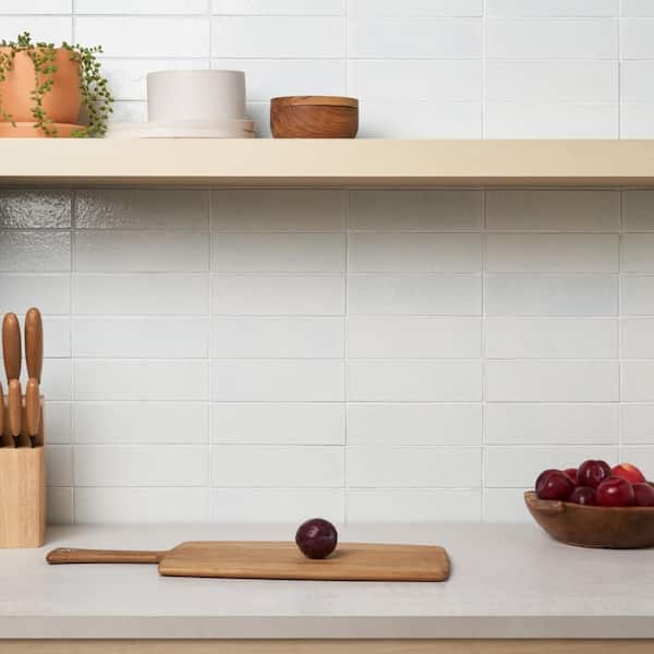Vibe Cotton 2.36 in. x 7.87 in. Glossy Lava Stone Cement Subway Wall Tile (3.88 sq. ft./Case)