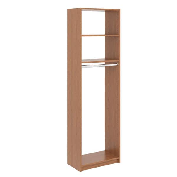 SimplyNeu SNT2-BC 14 in. D x 25.375 in. W x 84 in. H Amber Medium Hanging Tower Wood Closet System - 1