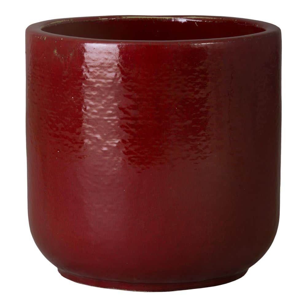 Barrel 20 in. Red Ceramic Round Planter (20 in. L x 20 in. W x 20 in. H) High-Fire Treatment with Drainage Hole price history on PriceWatchPro