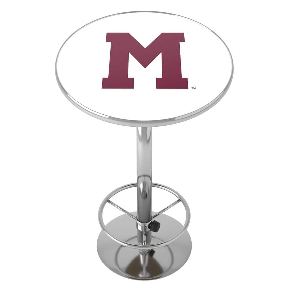 Montreal Maroons Vintage 27 in. Chrome Round Table Top with Adjustable Foot
