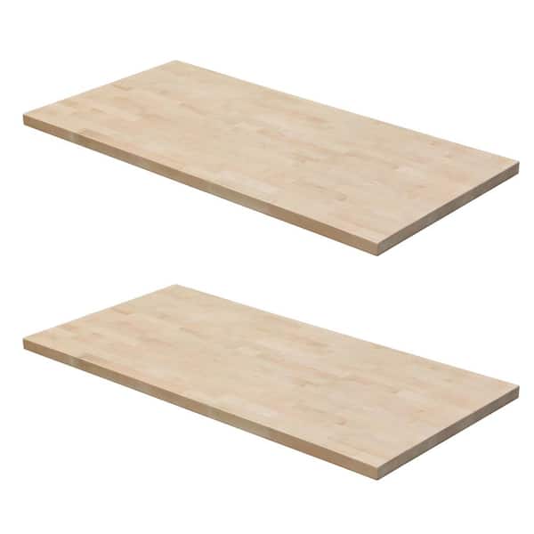4 ft. L x 25 in. D Unfinished Birch Solid Wood Butcher Block  Countertop in with Square Edge (2-Pack)