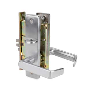 DXML Series Brushed Chrome Grade 1 Privacy Mortise Door Lock Handle with Escutcheon Left-Handed Lever