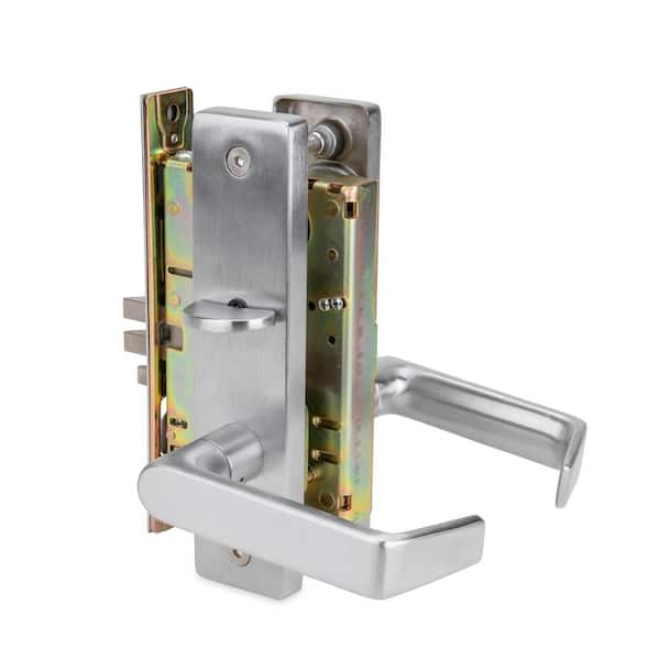 Taco DXML Series Brushed Chrome Grade 1 Privacy Mortise Door Lock Handle with Escutcheon Left-Handed Lever