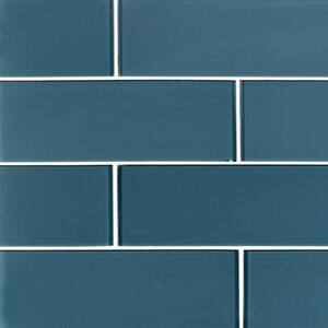 Haiku Sapphire 3 in. x 9 in. x 8 mm Glossy Glass Subway Tile (3.8 sq. ft. / case)