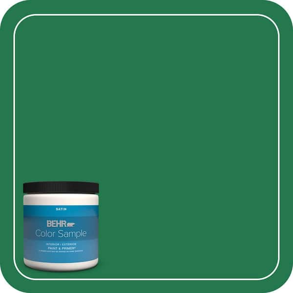 BEHR PREMIUM PLUS 8 oz. #460B-7 Pine Grove Satin Enamel Interior/Exterior Paint & Primer Color Sample