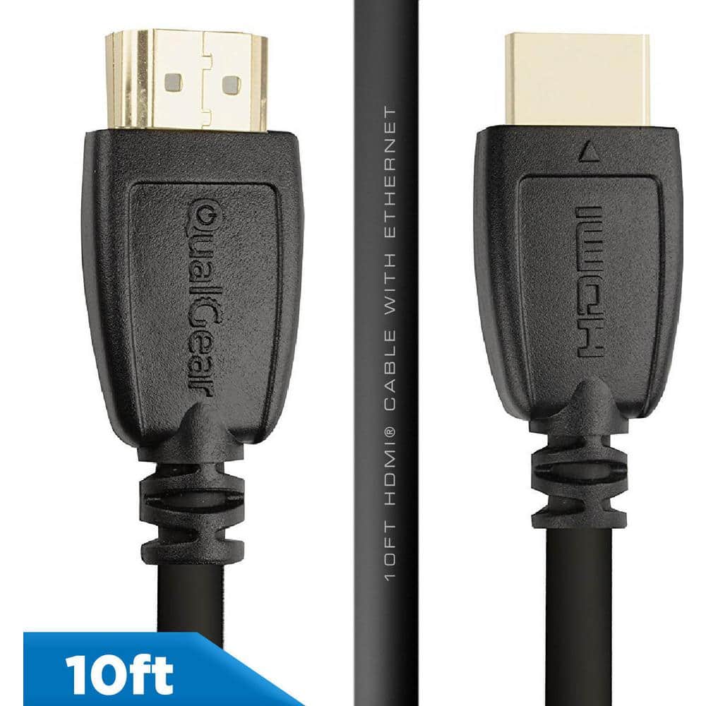 hule Demontere Folde QualGear High Speed HDMI 2.0 Cable with Ethernet, 10 ft. QG-CBL-HD20-10FT -  The Home Depot