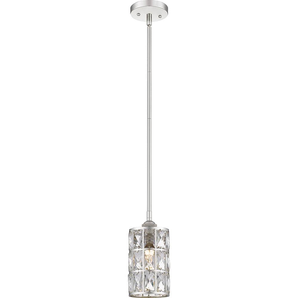 Oliver Polished Nickel Mini Pendant with Crystal Accents