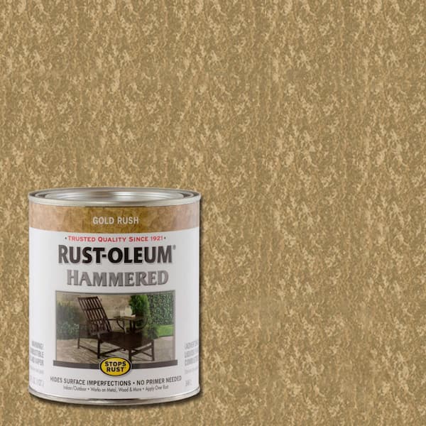 Rust-Oleum Stops Rust 1 qt. Gold Rush Hammered Gloss Rust Preventive Interior/Exterior Paint (2-Pack)