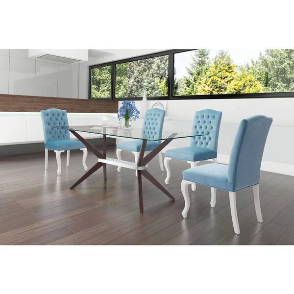 ZUO Victory 70.9 in. L Stainless Steel Dining Table in Dark Walnut