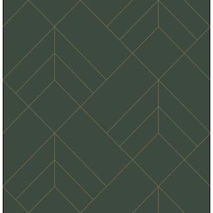 Sander Evergreen Geometric Wallpaper Sample