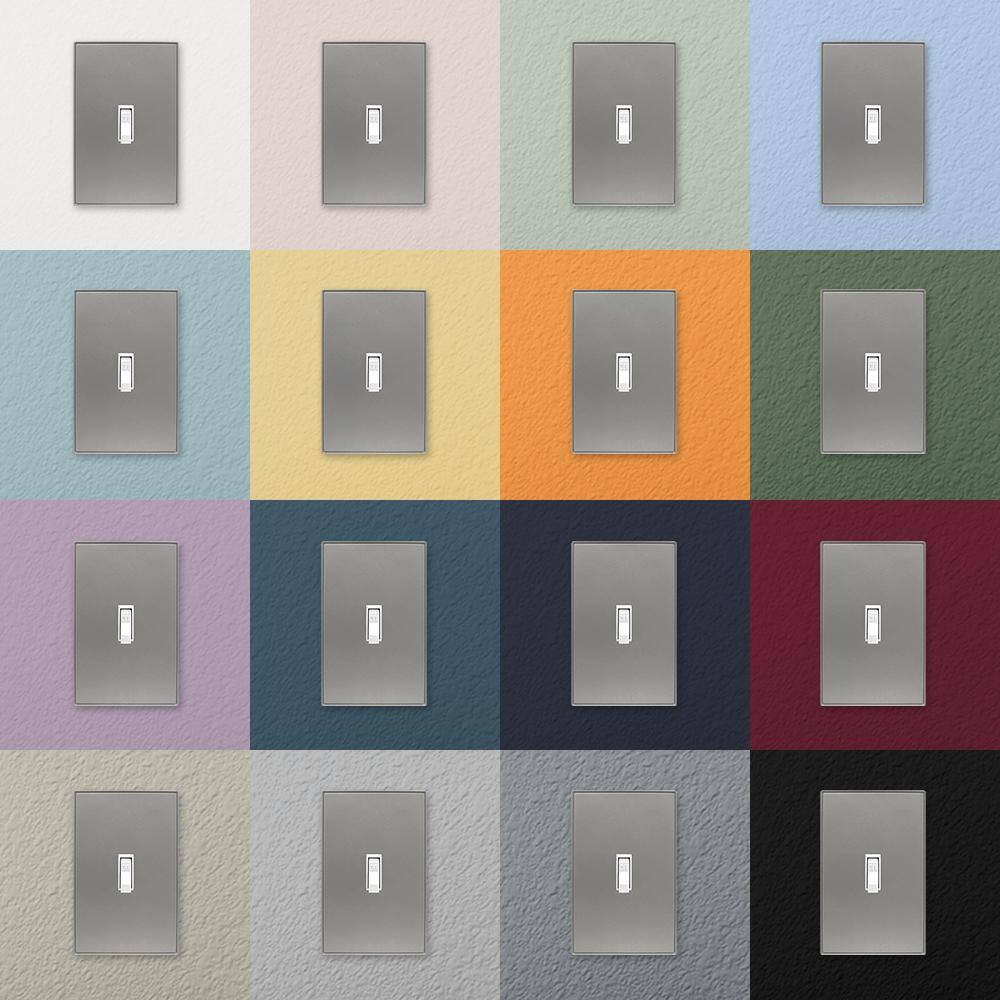 Brushed Nickel 3-Gang Metal Wall Plate with 2 Toggle and 1 Duplex