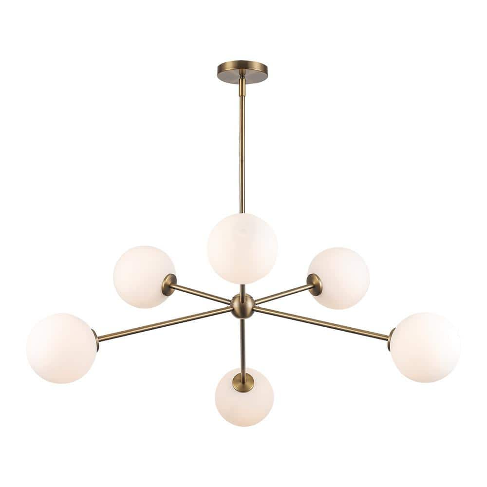 Monteaux Lighting 39 in. 6-Light Gold Sputnik Pendant Light Fixture ...