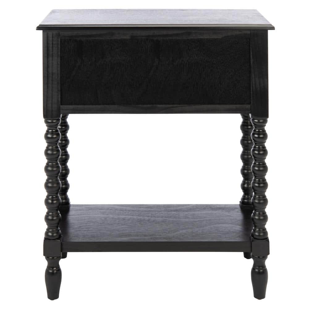 Athena Black Wood 3-Drawer Console Table with Storage