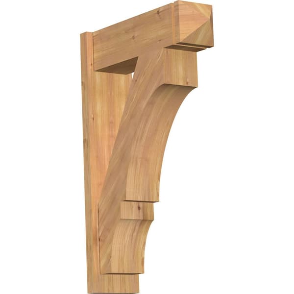 Ekena Millwork 8 in. x 36 in. x 24 in. Balboa Arts and Crafts Smooth Western Red Cedar Outlooker