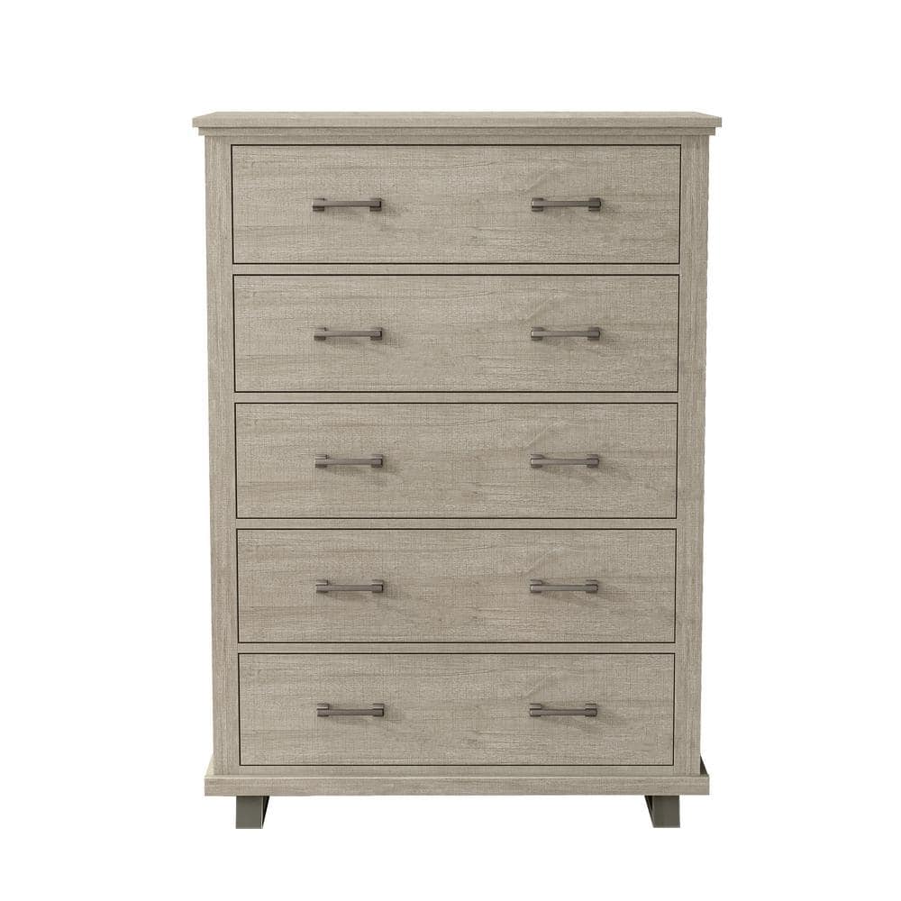 FESTIVO Modern Farmhouse Wood Color 5-Drawer 38 in. Wide Chest of ...