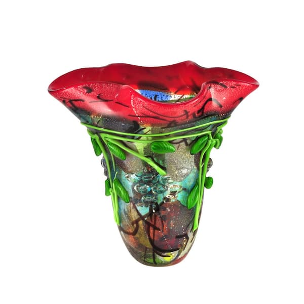 Dale Tiffany 14 in. Henton Hand Blown Art Glass Vase