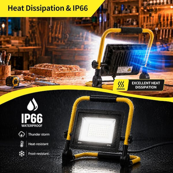 AIKVSXER 7200 Lumen Portable LED Work Light IP66 with 180