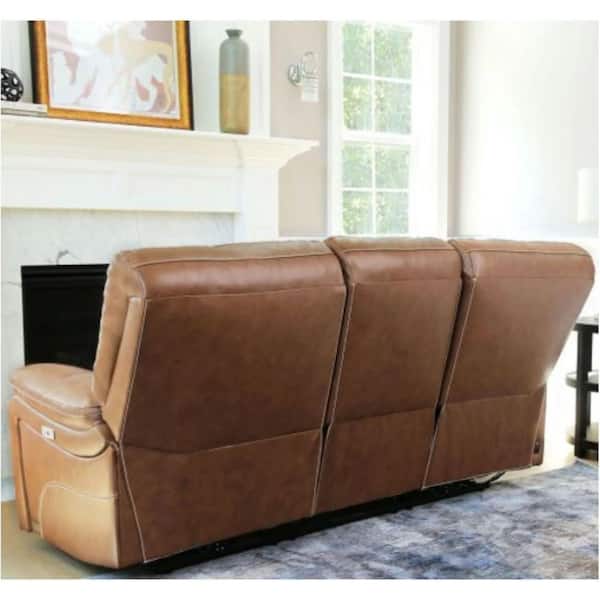 Devon Claire Bryson Camel Leather, Bennett Leather 88 Power Reclining Sofa Set