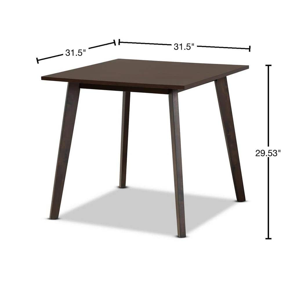 Britte Dark Oak Brown Square Wood Dining Table