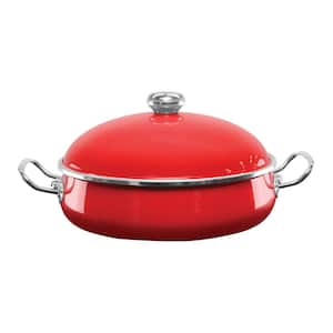 5 qt. Enamel on Steel Casserole Dish in Red