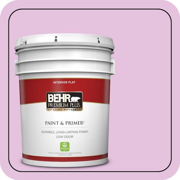 BEHR PREMIUM PLUS 5 gal. #P110-2 Girl Talk Flat Low Odor Interior Paint & Primer