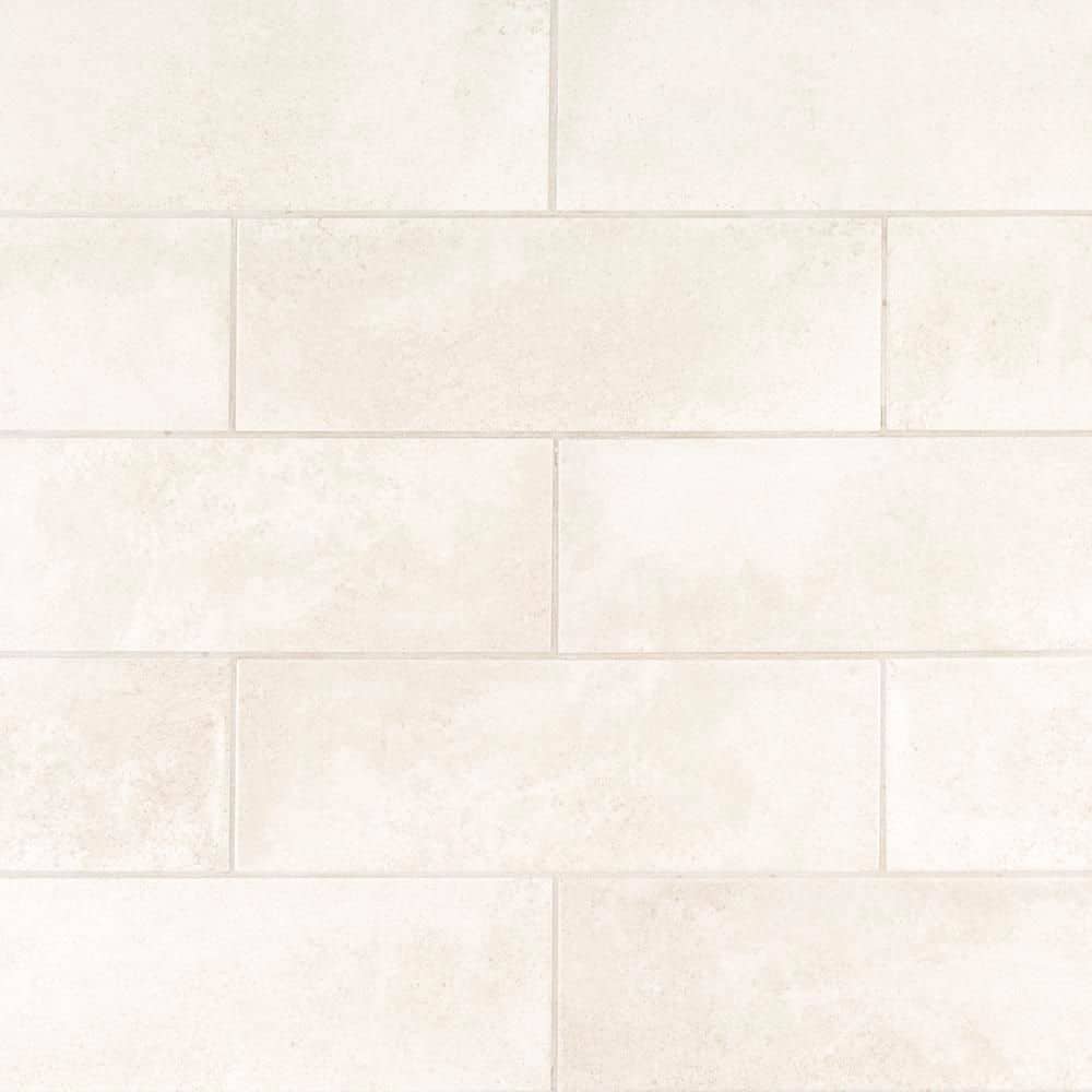 Jeffrey Court Lumi Cream 4 in. x 12 in. Glossy Rectangle Ceramic