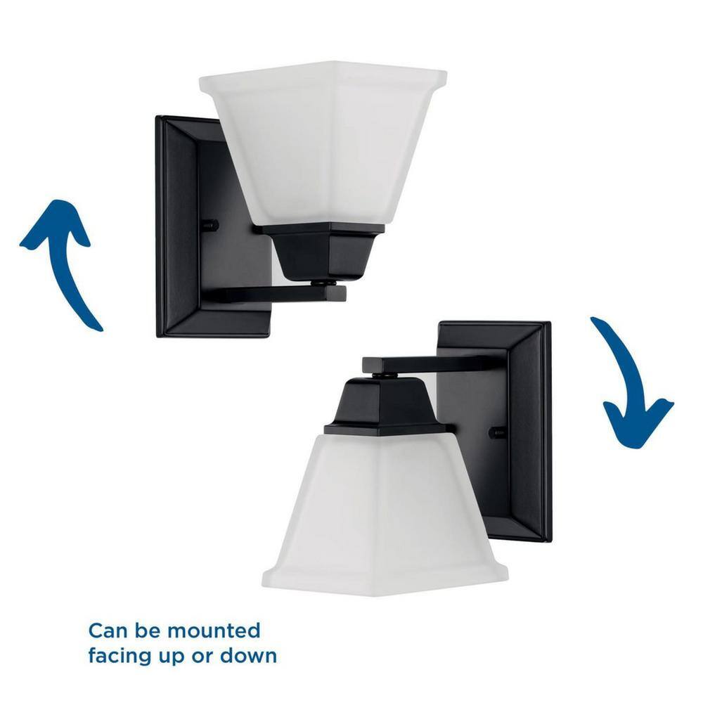 Clifton Heights Craftsman-Inspired Matte Black Vanity Light