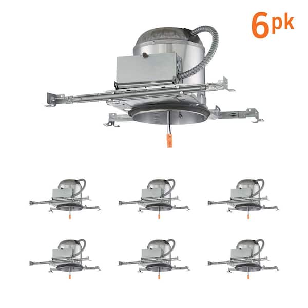 6 in. IC Rated LED New Construction Recessed Housing (6-Pack)