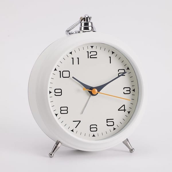 Browns/Tans Metal Vintage Bronze Metal Analog Alarm Clock Antique