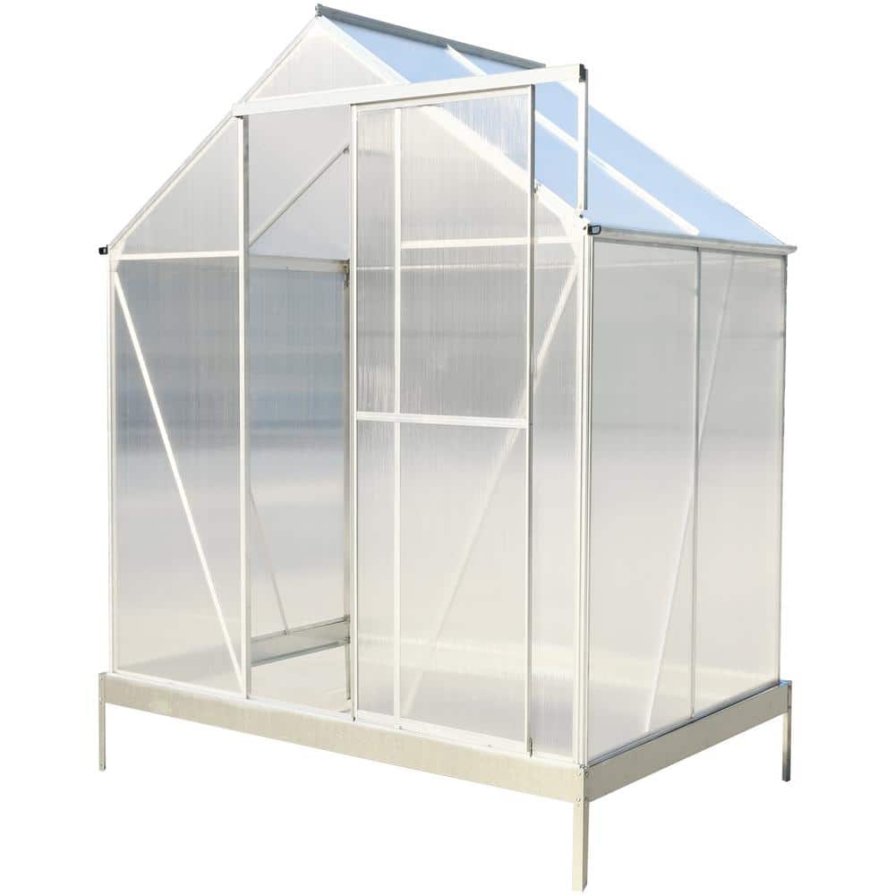 6.3' x 4.2' x 7' Polycarbonate Greenhouse, Heavy Duty Outdoor Walk-in Green House Kit with Rain Gutter, Vent and Door price history on PriceWatchPro