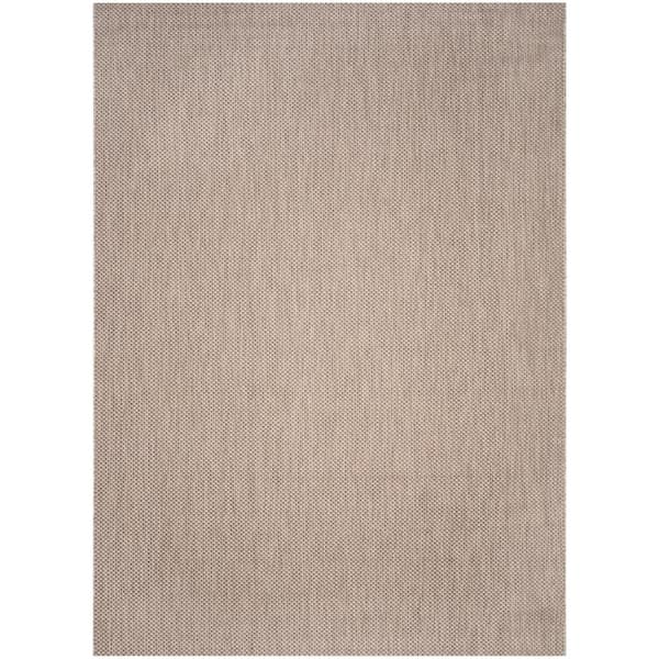 Courtyard Beige/Brown 8 ft. x 11 ft. Solid Indoor/Outdoor Patio  Area Rug