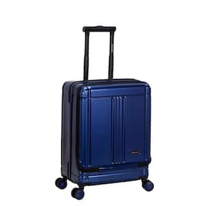 Tokyo 18 in. Navy Expandable Hard Side Spinner Carry on Laptop with TSA Lock