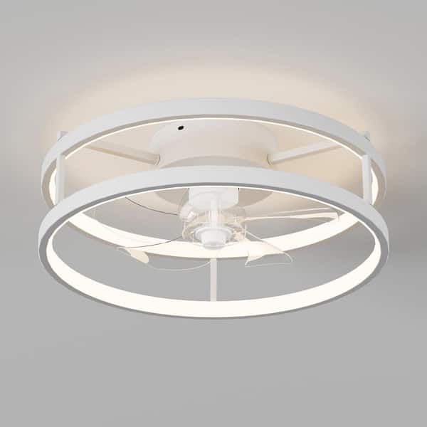 HSC TECHNOLOGY INC Indoor Blade Span 0.98 ft. White 15.74 in. Ceiling Fan with Light, 120V, 3230 RPM, 2000 Lumens, with Remote APP Dimmer