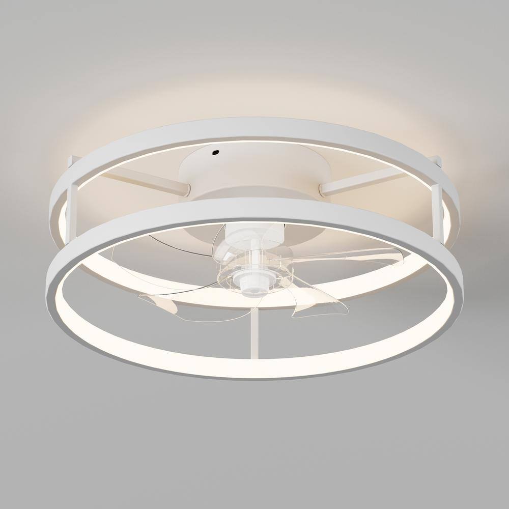 Indoor Blade Span 0.98 ft. White 15.74 in. Ceiling Fan with Light, 120V, 32