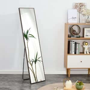 15 in. W X 58 in. H 3rd Generation Gray Wooden Framed Full Length Mirror Wall Mounted Dressing Mirror Clothing Store