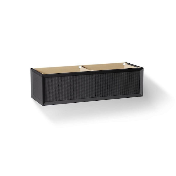 Enivo 61 in. Double Sink Bathroom Vanity Cabinet without Top in Gloss Black